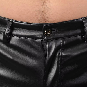 Nouveauté : Pantalon en cuir pour homme, style décontracté, couleurs unies, best-seller, streetwear haut de gamme, design simple. - Product Image 5