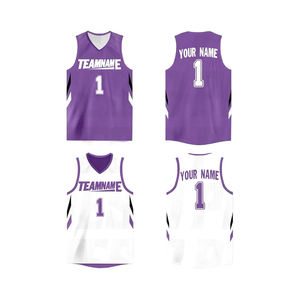 Maillots de basket-ball personnalisés en gros pour hommes et adolescents, uniformes d'entraînement d'équipe, noms et numéros, vêtements de sport de basket-ball réversibles - Product Image 1