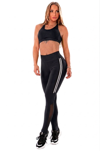 Ensemble de yoga 2 pièces uni pour femme en Spandex/Nylon, sans couture, taille haute élastique, grande taille, vêtements de sport avec logo - Product Image 4
