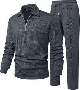 Men's for Half-<b>Zip</b> <b>Hooded</b> Lightweight Tracksuit Set Full Sleeve Solid Color Breathable Casual Wear Winter Loose Fit Drawstring - Product Image 5