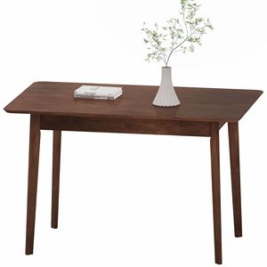 Mesa de Comedor Rectangular de Madera de Nogal de Estilo Moderno de Mediados de Siglo de 47.2 Pulgadas para 4 Personas, Mesa de Comedor con Patas de Madera de Caucho - Product Image 1