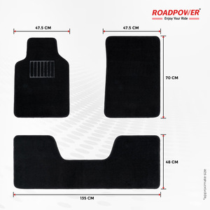 ROADPOWER (RP-MAT-032) Tapis de sol de voiture premium 3 pièces, durable, conception facile à installer, construction de tapis haut de gamme et talonnettes renforcées - Product Image 4