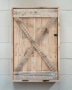Rustic Reclaimed Timber <b>Wall</b> Mounted Bar Cabinet Folding <b>Shelf</b> Space Saving Home Bar <b>Storage</b> Display Furniture - Product Image 2