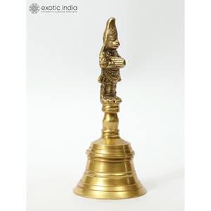 Faits à la main de 5 pouces Lord Hanuman en laiton Ghanti Bell élégant décor à la maison et article cadeau pour Diwali fabriqué en Inde pour les temples - Product Image 2