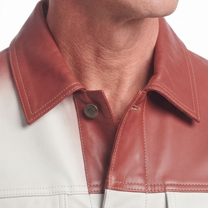 Camisa de cuero premium para hombre con botones, camisa de cuero para hombre con bolsillos en el pecho, camisa de cuero para hombre con mangas largas - Product Image 4