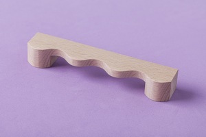 Tirador de Mueble Curvo de Madera de Lujo, Herraje de Gabinete de Roble, Tirador de Cajón con Textura Ondulada, Tirador de Armario de Madera Natural, Estilo Rústico Moderno - Product Image 4