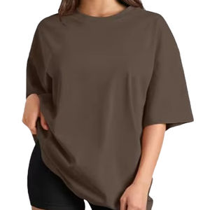 Camiseta Extra Grande de Algodón Ecológico para Mujer, Diseño Largo y Ajustado con Logotipo Personalizado, Estilo Casual para Verano - Product Image 1