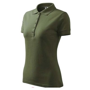 Polo Amarillo Sólido para Mujer, Manga Corta, Tejido, Ropa Casual - Product Image 4