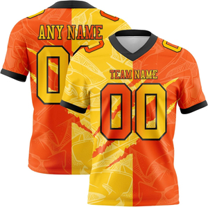 Custom American Football Jersey Unisex V-Neck Short Sleeve Sublimated Polyester Moisture Wicking <b>Athletic</b> Team Name Any Name 00 - Product Image 6