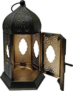 Lanterne en fer artisanale durable, style vintage, porte-bougie, imprimé 6 couleurs, lanterne décorative suspendue pour la maison et le jardin - Product Image 4
