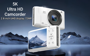 Caméra vidéo exclusive 5K 72MP avec zoom numérique 16x, WiFi/Type-C, 19+ filtres, mode beauté, lumière LED pour diffusion en direct - Product Image 4