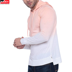 INDEX SPORTSWEAR Men's Hooded <b>Sweatshirt</b> <b>Pink</b> White Gradient Knitted Slim Fit Casual Spring Wear - Product Image 5