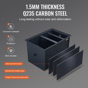 Attrezzatura per Cucine Commerciali: Separatore di Grasso a Ingresso Laterale da 30 LBS in Acciaio al Carbonio, 10.8 GPM di Rifiuti - Product Image 3