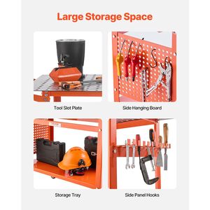 โต๊ะทำงานเชื่อมบัดกรี ขนาด 40 นิ้ว x 24 นิ้ว รับน้ำหนักได้ 800 ปอนด์ โต๊ะเหล็กเคลื่อนที่ได้ 4 ล้อ สำหรับงานเชื่อมบัดกรี - Product Image 1