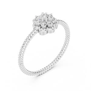 LUNA BLOSSOM VINTAGE RHODIUM PLATED LAB-GROWN BRILLIANT CUT DIAMOND <b>RING</b> <b>SET</b> 18KT SOLID YELLOW <b>GOLD</b> for WOMEN ENGAGEMENT PARTY - Product Image 5
