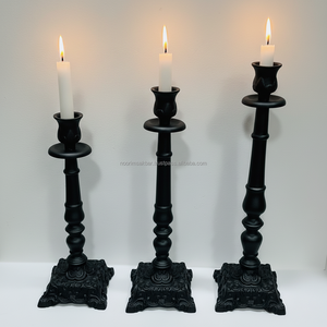 Nordic Style 2026 <b>Candle</b> <b>Stick</b> Home Wedding Decoration Unique Creative <b>Candle</b> <b>Holder</b> Black Aluminium for Candlestick - Product Image 1