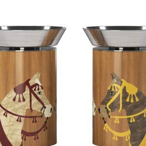 Brûleur d'encens en bois au motif cheval, design moderne, avec bassin métallique, élégant support de Bakhoor artistique équestre pour cadeau de Ramadan et de l'Aïd - Product Image 5