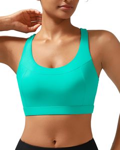 Seamless Ribbed Solid Front Logo Racerback Sports <b>Bra</b> <b>Wireless</b> Yoga <b>Bra</b> Padded Breathable Gym <b>Push</b> <b>up</b> Sports <b>Bra</b> - Product Image 2
