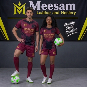 Maillot de football unisexe à col en V, manches courtes, impression sublimée, polyester, uniforme de football pour adulte, toutes saisons, évacuation de l'humidité - Product Image 1