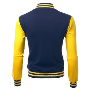 Veste universitaire personnalisée en gros pour hommes et femmes, corps en laine, manches en cuir PU, boutons-pression, veste bomber universitaire, personnalisation OEM - Product Image 2