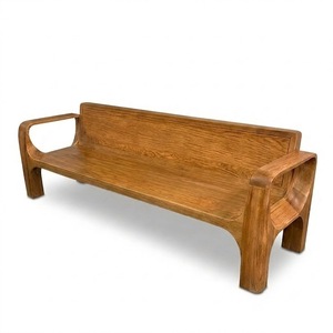 Sofá Semicircular de Madera Maciza de Roble para Sala de Estar, Asiento Individual, Banco de Madera Pulida, Sillón Tapizado, Mueble Moderno para el Hogar - Product Image 1