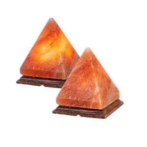 Lampe en forme de pyramide sculptée en sel rose de l'Himalaya biologique de Sian Enterprises, décoration écologique pour la maison, tranquillité et sérénité - Product Image 1