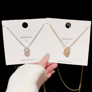 Premium Quality Mossanite Diamond <b>Necklace</b> with 18K Gold Plated <b>Chain</b> for Women Birthday Gift Office Wear Available for Sale - Product Image 2
