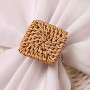 Porte-serviettes en rotin fait main, décoration de table moderne, accessoire de salle à manger unique, idée cadeau à prix bas - Product Image 4