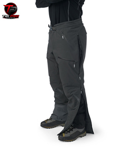 Salopette de travail pour homme, gris anthracite, taille haute, avec boucle de ceinture intégrée, poches supérieures zippées obliques et poches horizontales sur les cuisses - Product Image 5