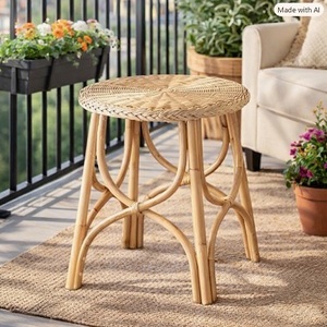 Ecowoodies <b>Bamboo</b> Rattan Coffee <b>Table</b> Eco-Friendly Coastal Design Modern Handmade Natural Finish Wood Frame Living Room - Product Image 1