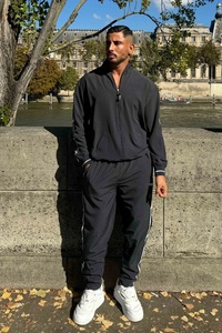 Vêtements de sport pour hommes, design 2 en 1, respirant, coupe-vent, polyester/coton écologique, survêtement de course à pied, logo personnalisé, service OEM - Product Image 4