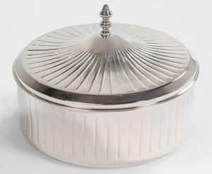 Round Stainless Steel Casserole With <b>Lid</b> Minimalist Design Durable Metal Food Serving Dish Hotpot Food Warmer Middle East Style - Product Image 5