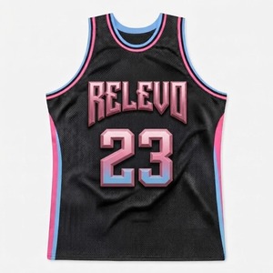 Maillot de basket Relevo 23 noir, rose, bleu, sublimé, en mesh, unisexe, adulte, respirant, toutes saisons - Product Image 5