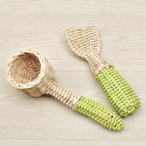 <b>Kitchen</b> <b>toys</b> for girls rattan spatula & ladle <b>set</b> top selling hand-crafted cooking serve <b>toy</b> - Product Image 1