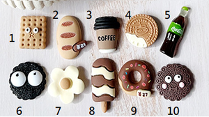 DIY shoelace accessories, decorative <b>clip</b>-<b>on</b> <b>charms</b>, detachable shoe buckles, coffee-color series food-style ornaments, shoelace - Product Image 3