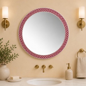 Luxury Handmade Eco-Friendly <b>Lightweight</b> Bone Inlay Wall <b>Mirror</b> Elegant Floral Crown Design for Modern Cost-Effective Home Decor - Product Image 5