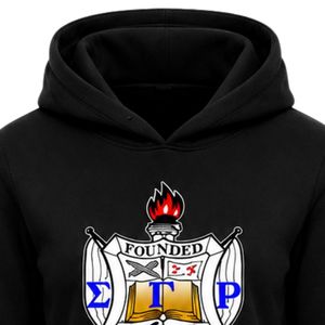 Black Women Custom Greek Hoodie Without Drawstring <b>Long</b> Sleeve Crest Graphic Pullover Hooded <b>Sweatshirt</b> Casual Fleece Winter - Product Image 5