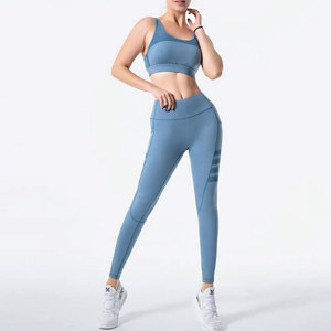 Conjunto de Leggings y Sujetador Deportivo de Yoga para Mujer, Tallas Grandes, Ligero, Color Sólido, Personalizable, Ropa Deportiva sin Costuras para Exteriores - Product Image 1