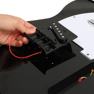 Kits de guitare électrique 6 cordes DIY style TL noir avec corps en acajou, manche en érable et accessoires - Product Image 4