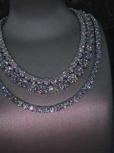 สร้อยคอเทนนิสหรูหราแบบประดับเพชร VVS มอยส์ซาไนต์ สไตล์ฮิปฮอป บลิงๆ สำหรับทุกเพศ เหมาะสำหรับงานปาร์ตี้  งานสั่งทำพิเศษ  โซ่หนา ชุบทอง - Product Image 4