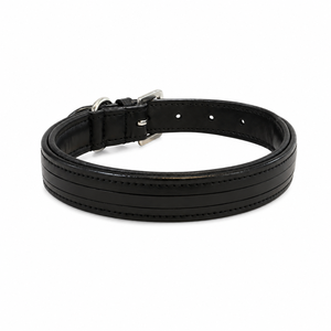 Collar de cuero personalizado para perro con canal vacío, acolchado, duradero, ajustable, con hebilla resistente, venta al por mayor - Product Image 2
