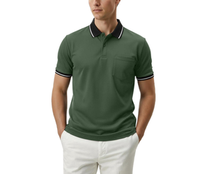 Polos de Manga Corta para Hombre de Alta Calidad, Secado Rápido, Cuello Polo en Contraste, Bolsillo con Decoración de Botones, Tejido de Punto de Calidad - Product Image 4