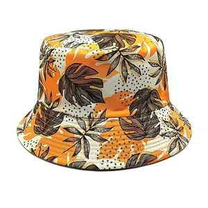 Unisex Bucket Hat Tropical <b>Leaf</b> Print Polyester Canvas Summer Beach Casual Adult 56-58CM - Product Image 5