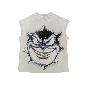 Débardeur sans manches personnalisé imprimé DTG, 100% coton jersey, tissu de qualité supérieure, streetwear décontracté unisexe, vente en gros OEM pour les chaînes - Product Image 1