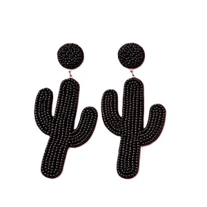 Boucles d'oreilles élégantes faites à la main, brodées de perles, pour soirée, tendance, en perles de rocaille, pour femme, été - Product Image 4