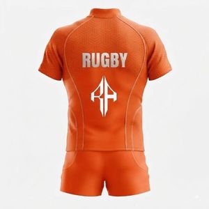 Nouvelle tenue de rugby tendance à séchage rapide, impression par transfert thermique, manches courtes, 100% polyester, qualité supérieure pour hommes - Product Image 3