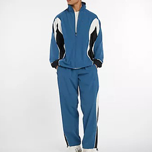 Ensemble de survêtement en nylon pour hommes grande taille, coupe-vent léger en polyester, ensemble de sport décontracté 2 pièces, vente en gros sur mesure - Product Image 1