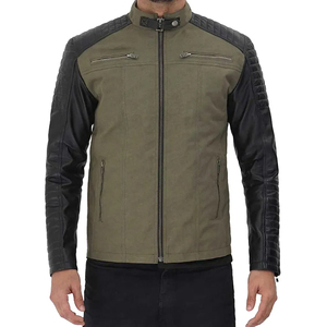 Veste en cuir pour moto pour homme, style décontracté, marron, coupe ajustée, pour l'hiver, vente chaude - Product Image 1