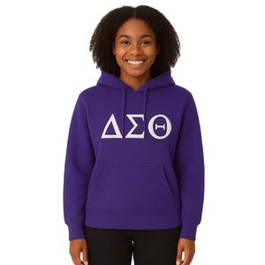 Sweat à capuche en polaire imprimé et brodé pour femmes, personnalisé, pour sororité, hiver/automne, avec lettres grecques - Fournisseur OEM - Product Image 3