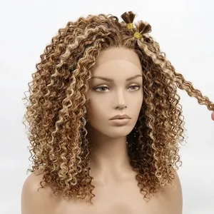 ผมต่อแบบออมเบรสีน้ำตาลหยิกเป็นลอนธรรมชาติสำหรับร้านเสริมสวย - Product Image 6